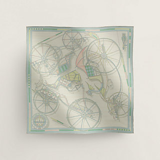 Replica Hermes Beige/Blue Voitures en Equilibre Shawl 140